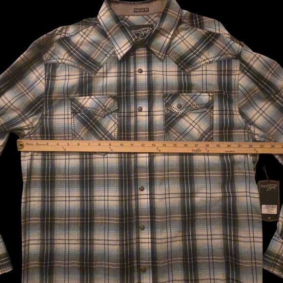NWT Moon Shine Spirit Brad Paisely L Regular Fit Western Pearl Snap Rockabilly - Picture 8 of 10